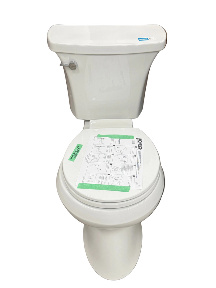 White Kohler 2-Piece Elongated Toilet