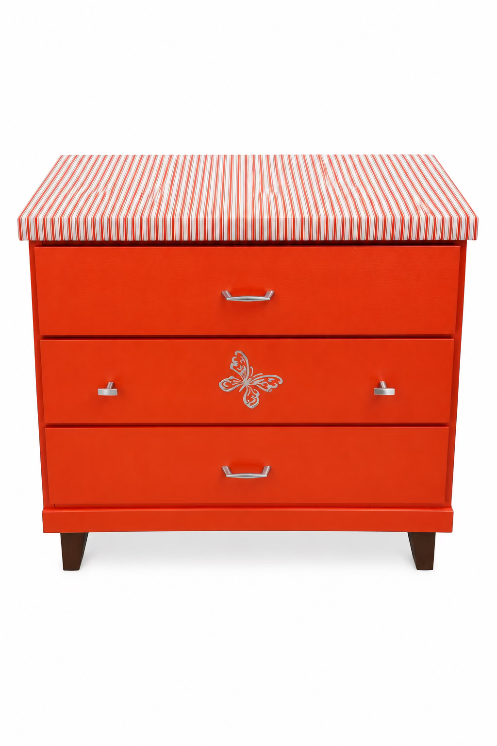 Vibrant Pop of Orange 3-Drawer Dresser