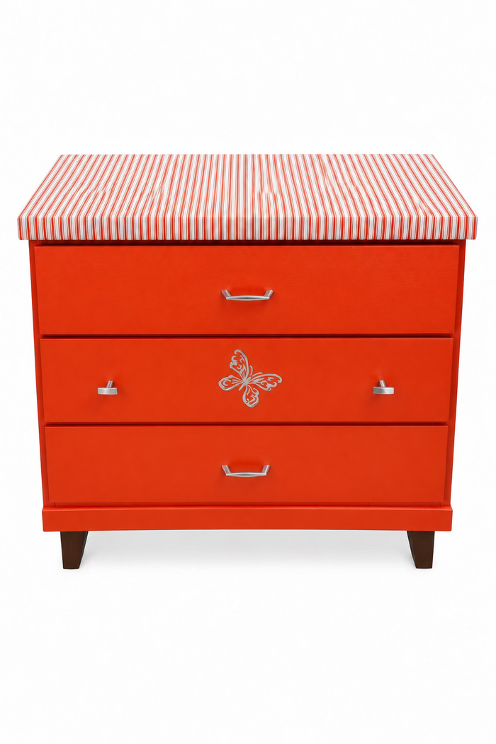 Vibrant Pop of Orange 3-Drawer Dresser