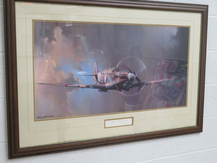 Barrie A. F. Clark Spitfire Venture Framed and Captioned