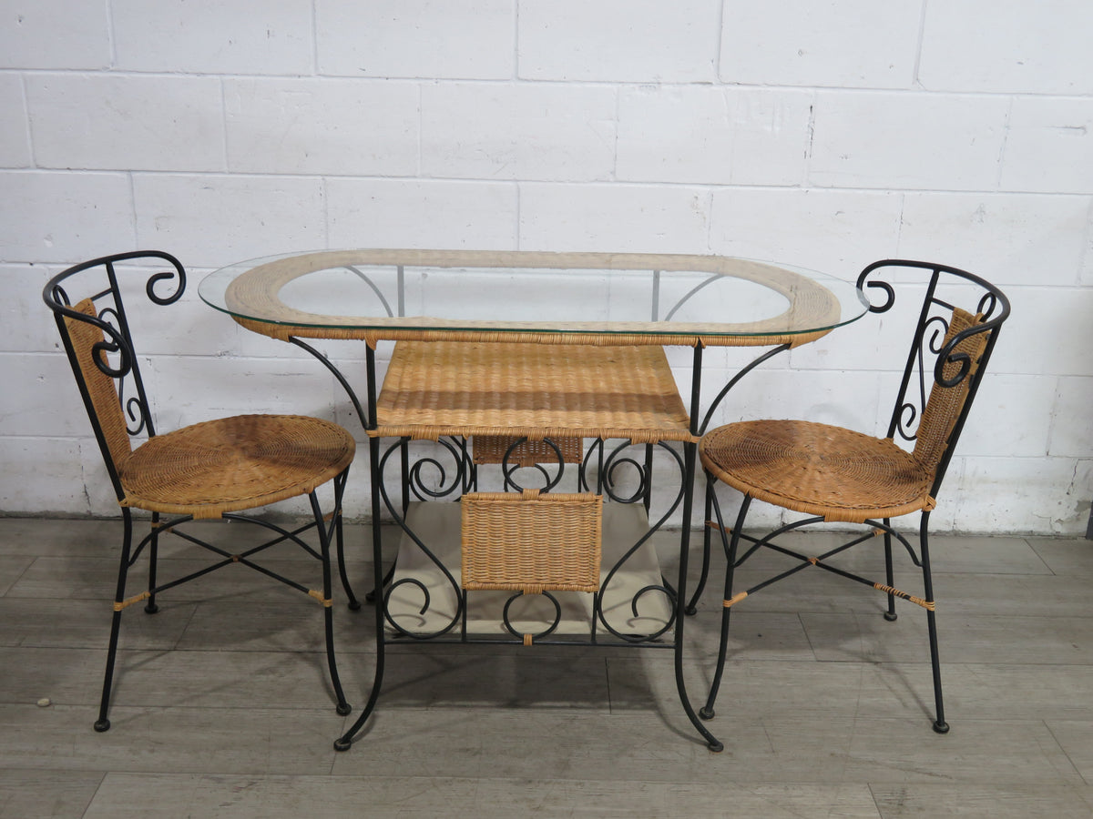 Ratana Patio Table set (Metal frame with glass top)