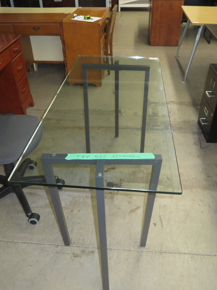 54"W Glass Top Desk