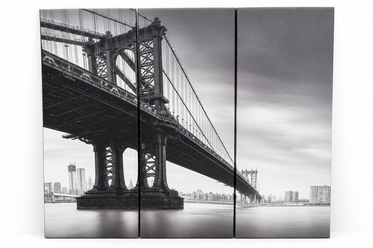 3-Panel Manhattan Bridge Art Canvas (Set of 3)