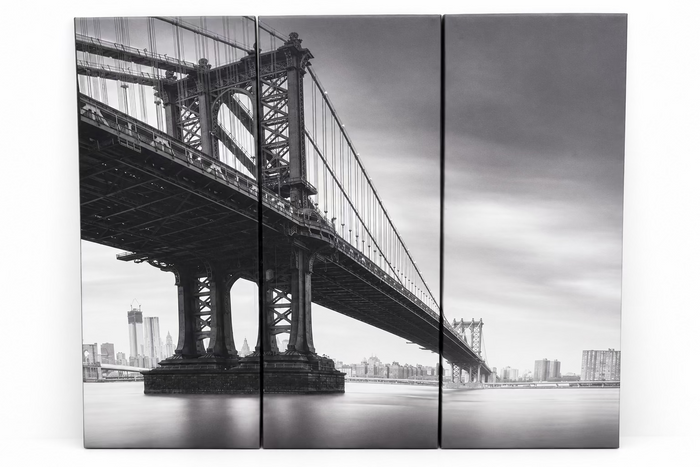 3-Panel Manhattan Bridge Art Canvas (Set of 3)