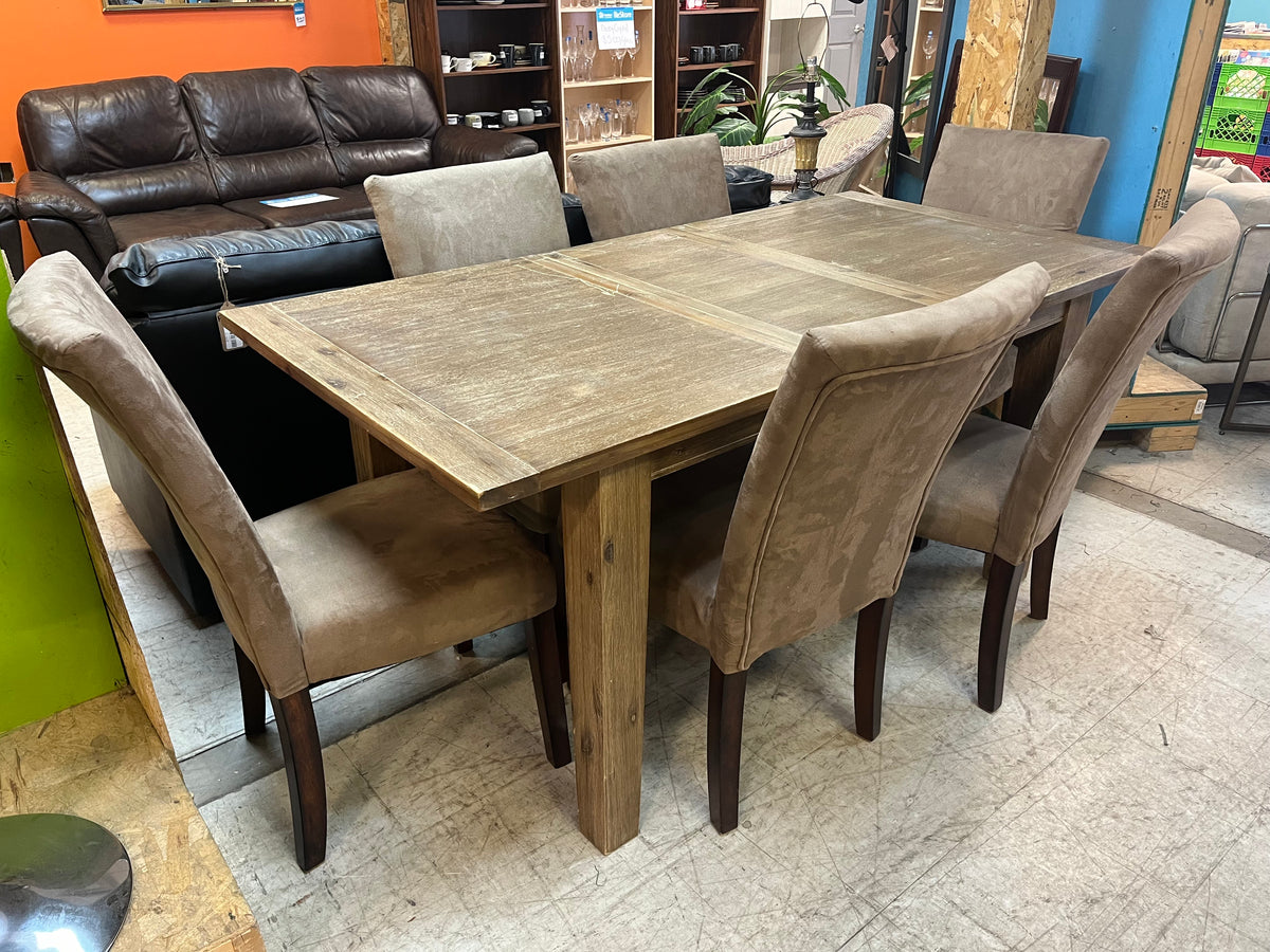 71" Antique Oak Table Set