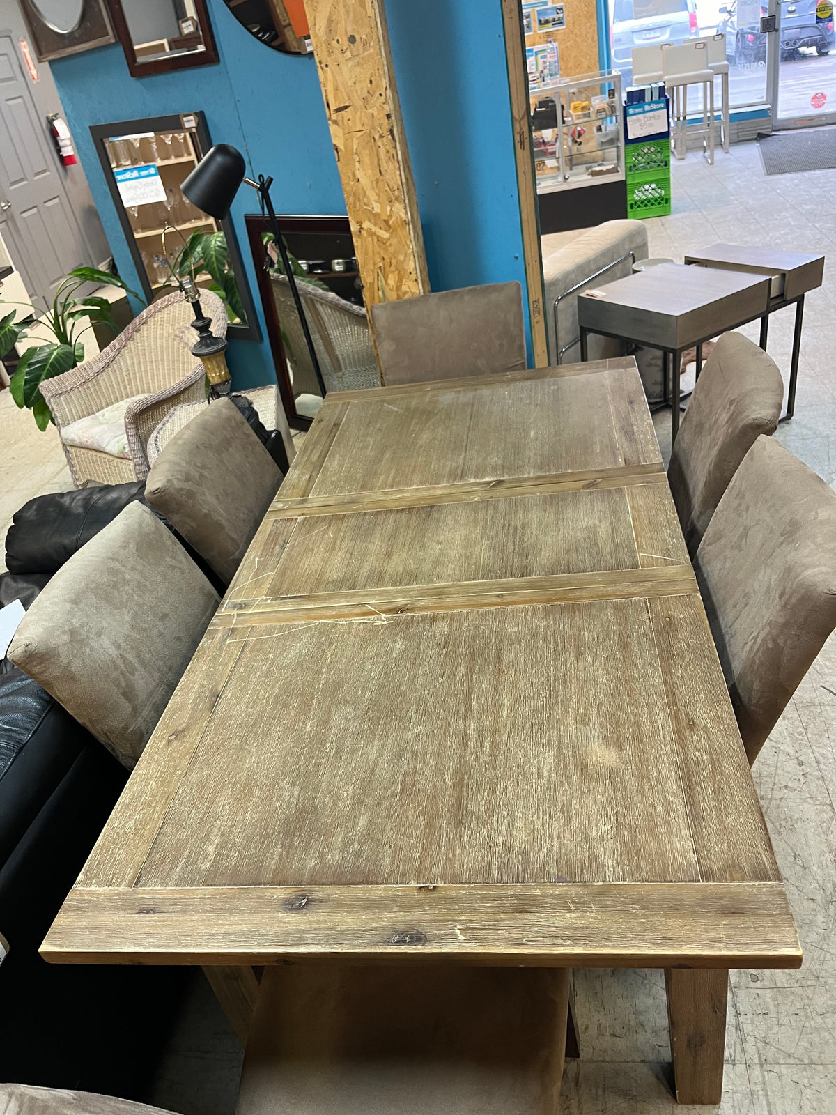 71" Antique Oak Table Set