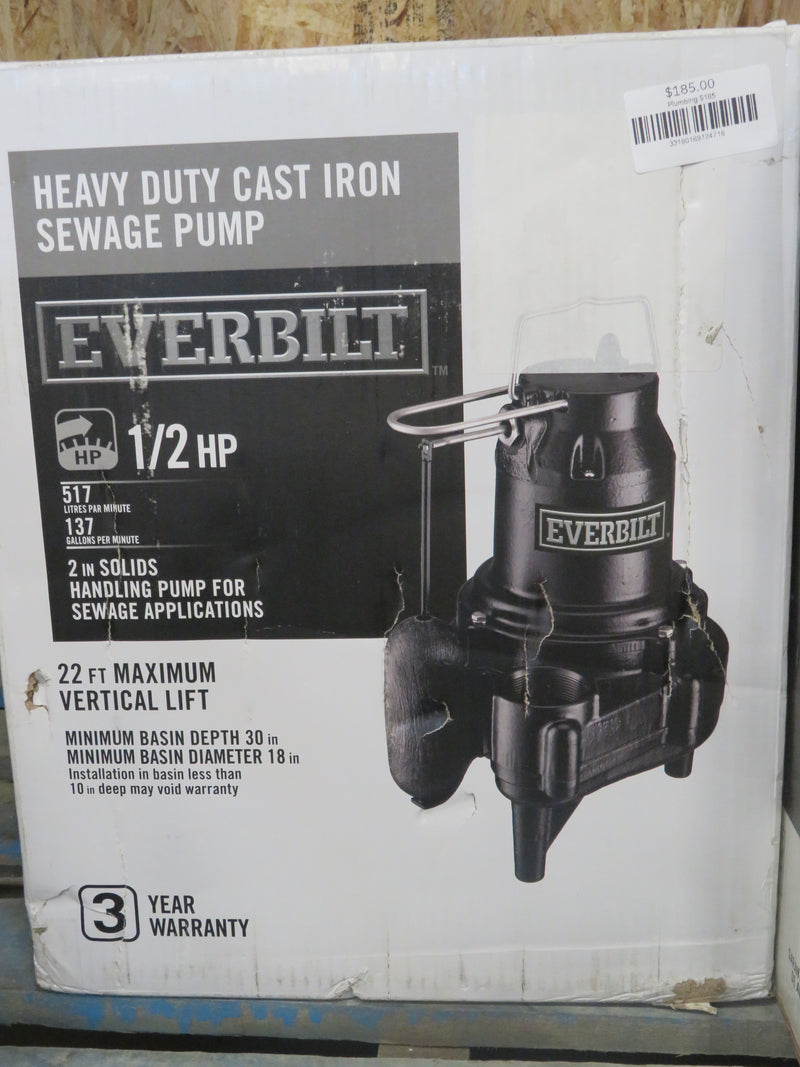 Everbilt 1/2 HP Heavy-Duty Sewage Pump