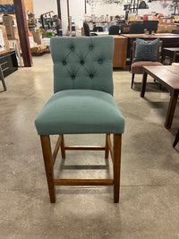 Blue Tufted Bar Stools