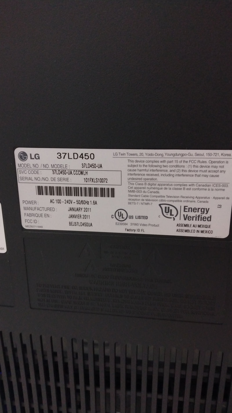 LG 37in 1080p LCD Television