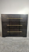 Dark Grey Oak Dresser with Polished Brass Pulls