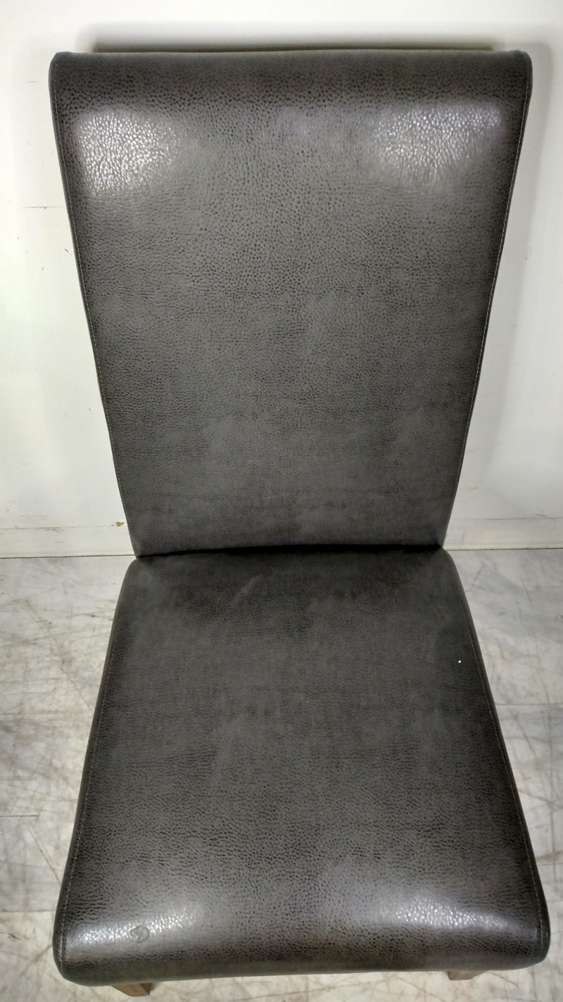 Grey Leatherette Lace-Back Dining Chair