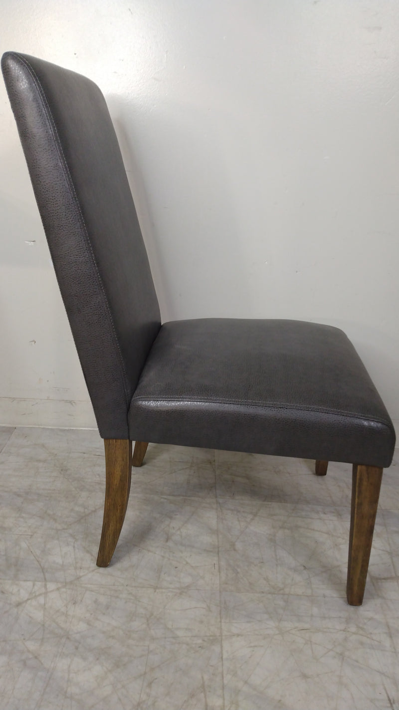 Grey Leatherette Lace-Back Dining Chair