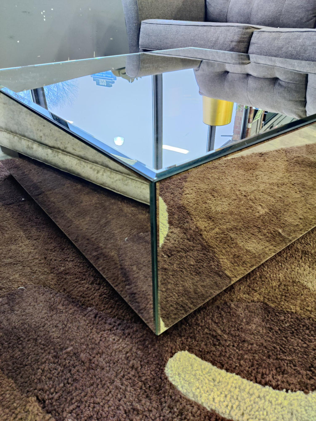 Squared Mirrored Coffee Table