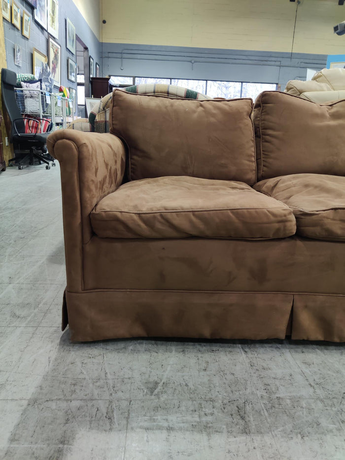 Down Filled Warm Brown Four Seater Sofa