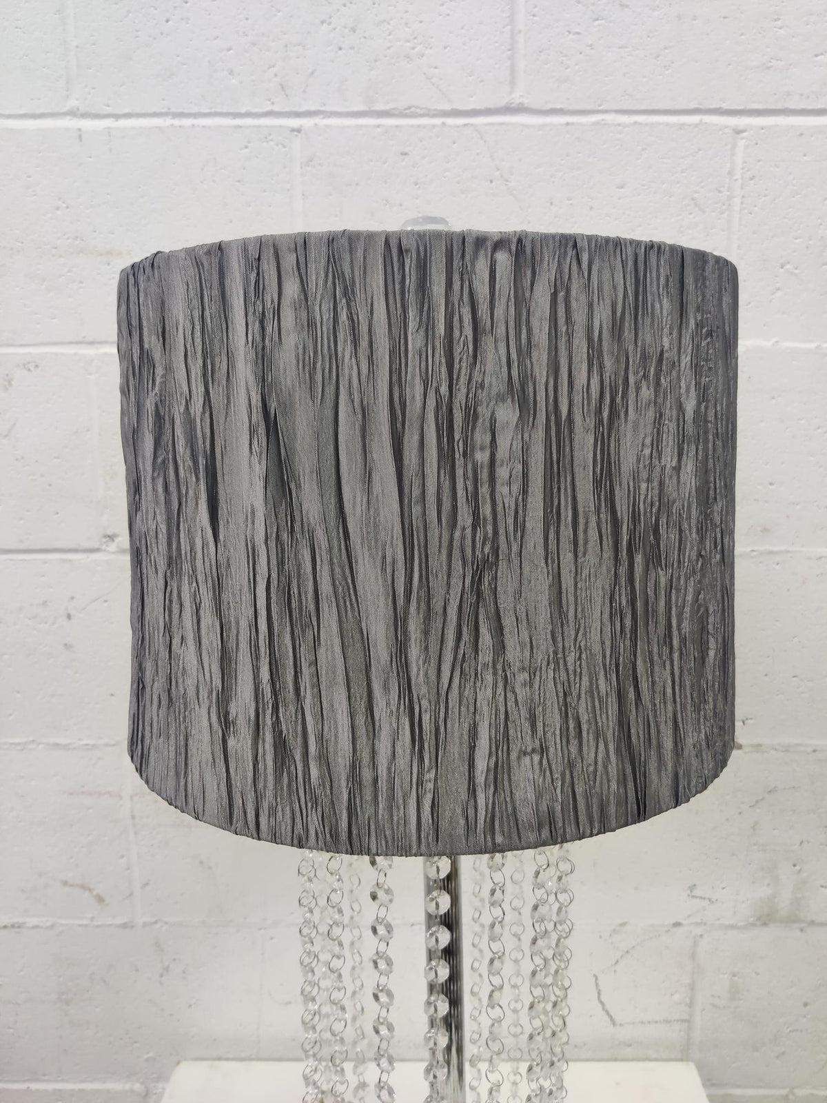 Gray Table Lamp with Hanging Accents