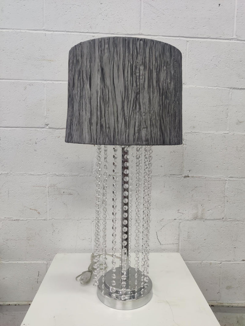 Gray Table Lamp with Hanging Accents