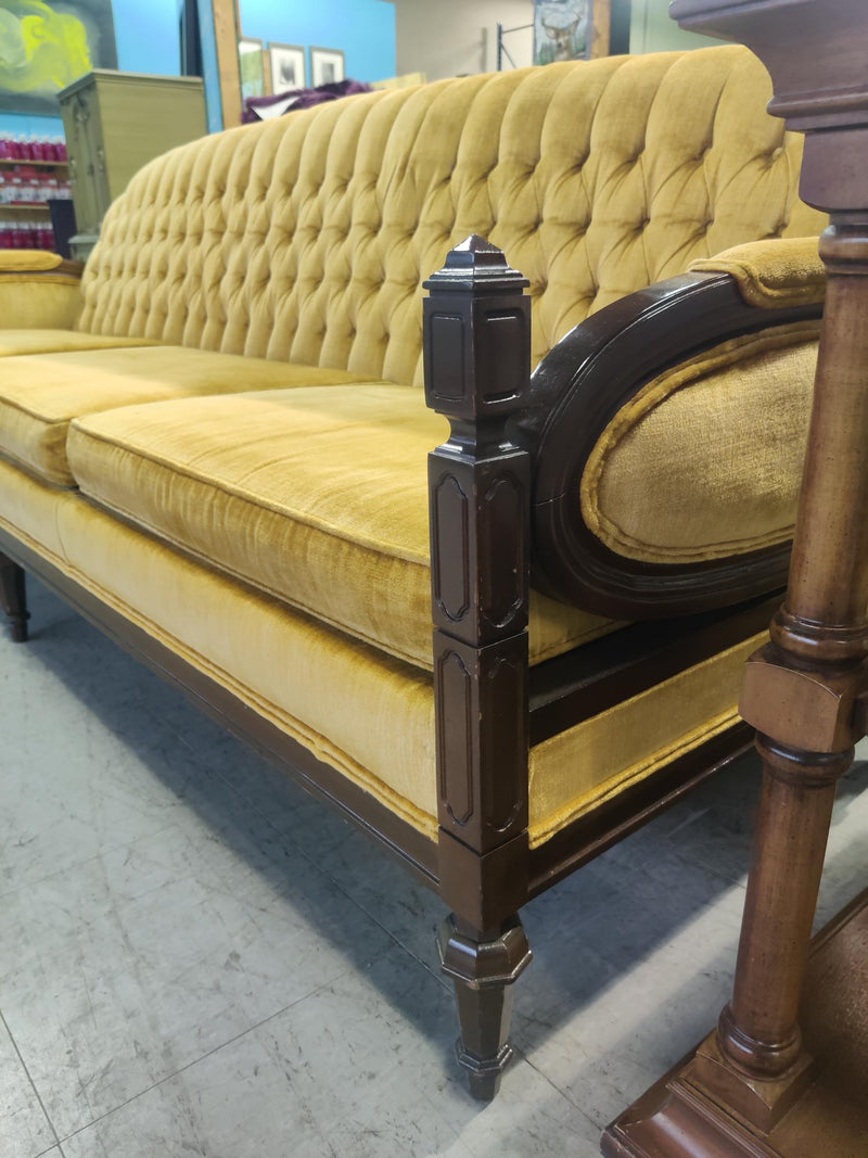 Yellow Upholstered Wood Frame Sofa