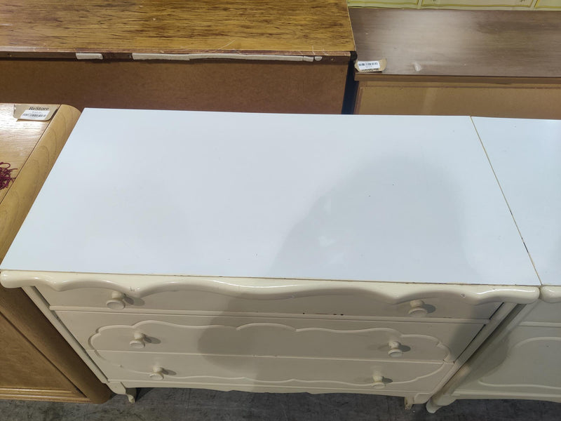 Beige Three Drawer Dresser