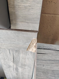 Taupe Faux Wood Queen Bed Frame