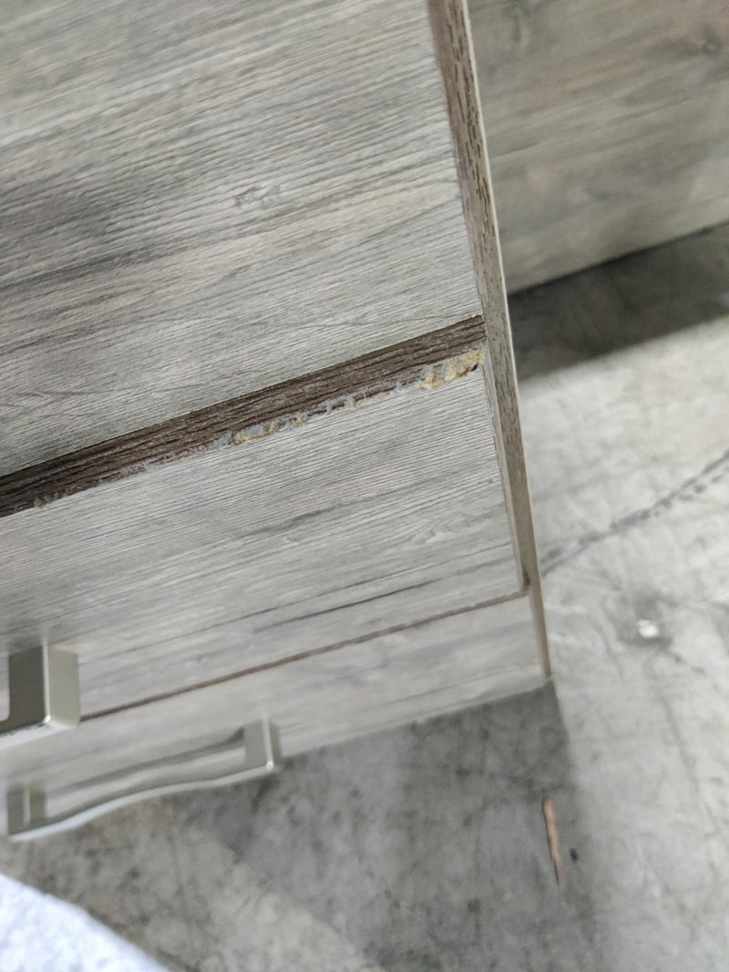 Taupe Faux Wood Nightstand