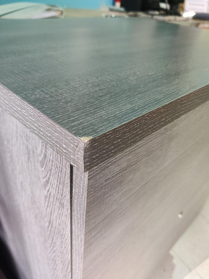 Grey Faux Wood Filing Cabinet