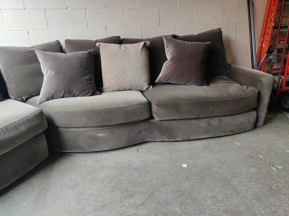 Grey Microfibre Sectional Sofa