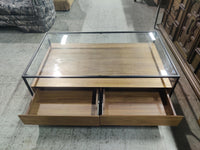 Mid-Century Modern Glass Top Coffee Table