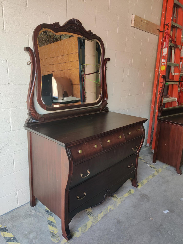 Deep Red Dresser with Mirror