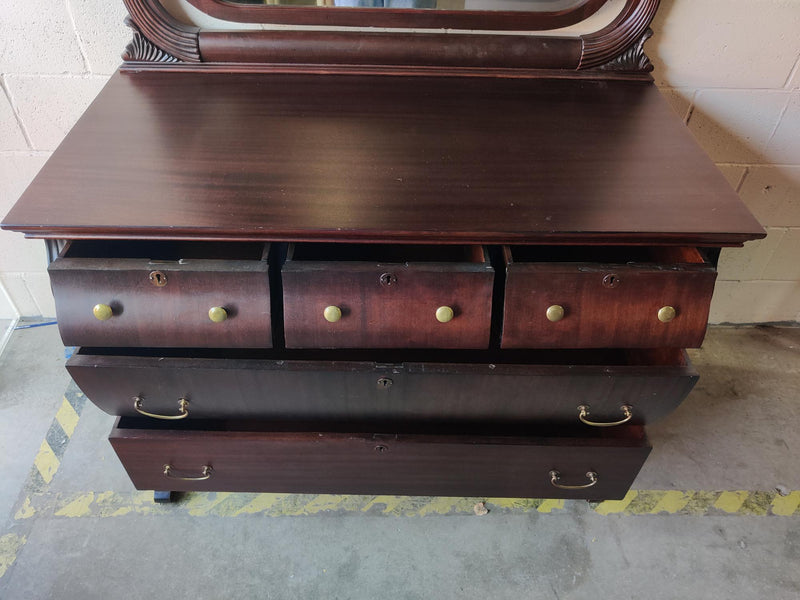 Deep Red Dresser with Mirror