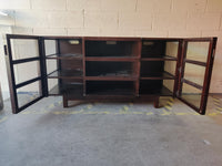 Wood TV Stand with Glass Doors
