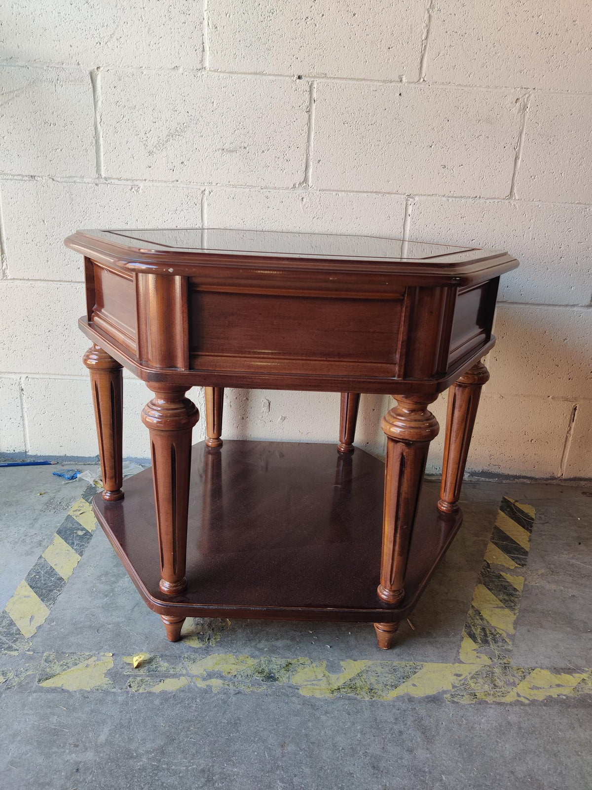 Russet Hexagonal Accent Table