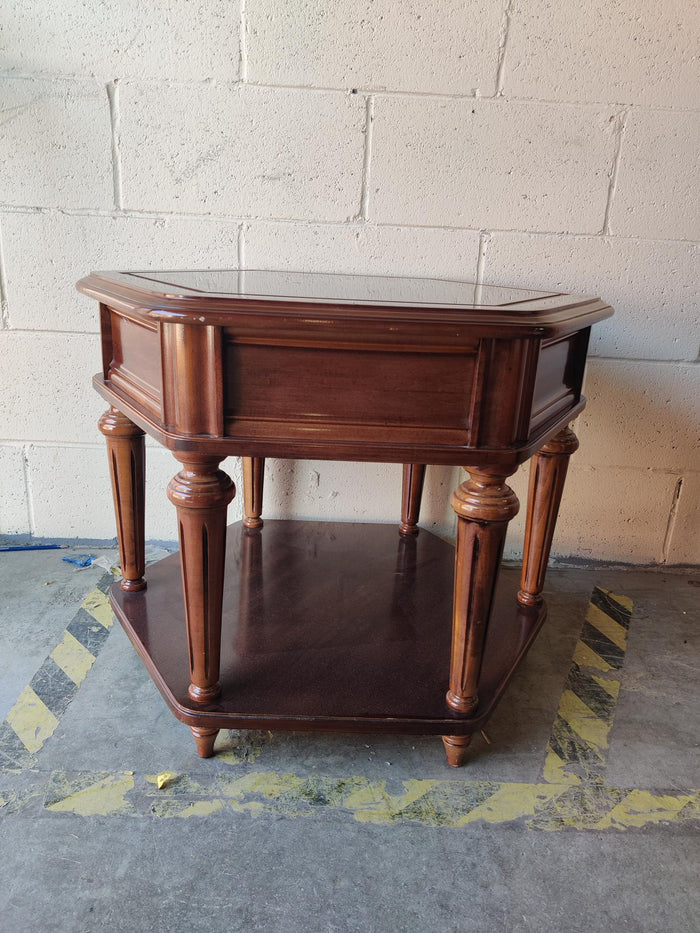 Russet Hexagonal Accent Table