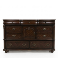 Large Traditional Dark Mahogany Wood Buffet