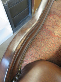 41"W Brown Armchair with Ottoman