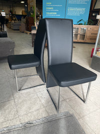 Pair of Black Leather Chairs