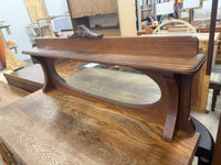 Tiger Oak Sideboard with an Elevated Oval Mirror Back