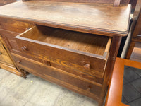 Tiger Oak Sideboard with an Elevated Oval Mirror Back