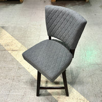 Bar Stool/Chair with 360-Degree Swivel in Gray Diamond Quilted Pattern