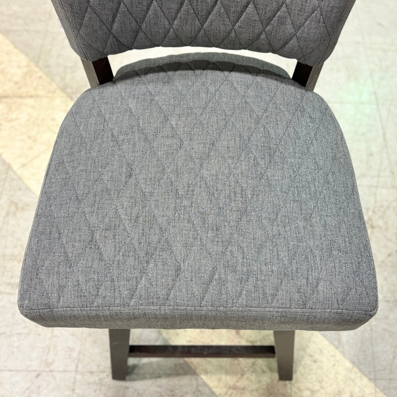 Bar Stool/Chair with 360-Degree Swivel in Gray Diamond Quilted Pattern