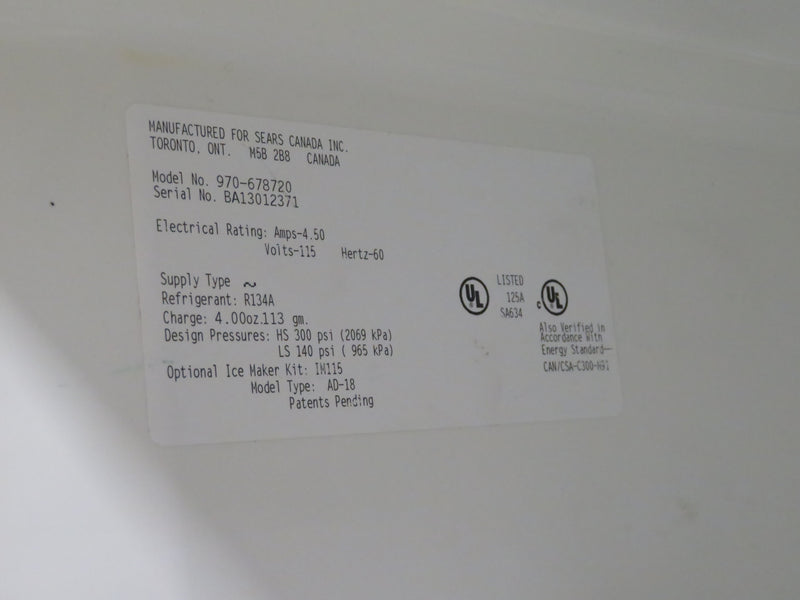 31"W Kenmore Fridge