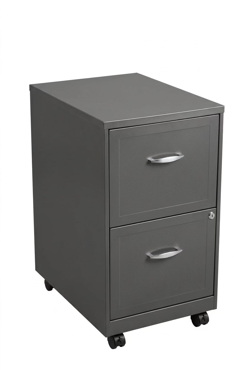 Dark Grey 2-Drawer Metal Vertical File Cabinet