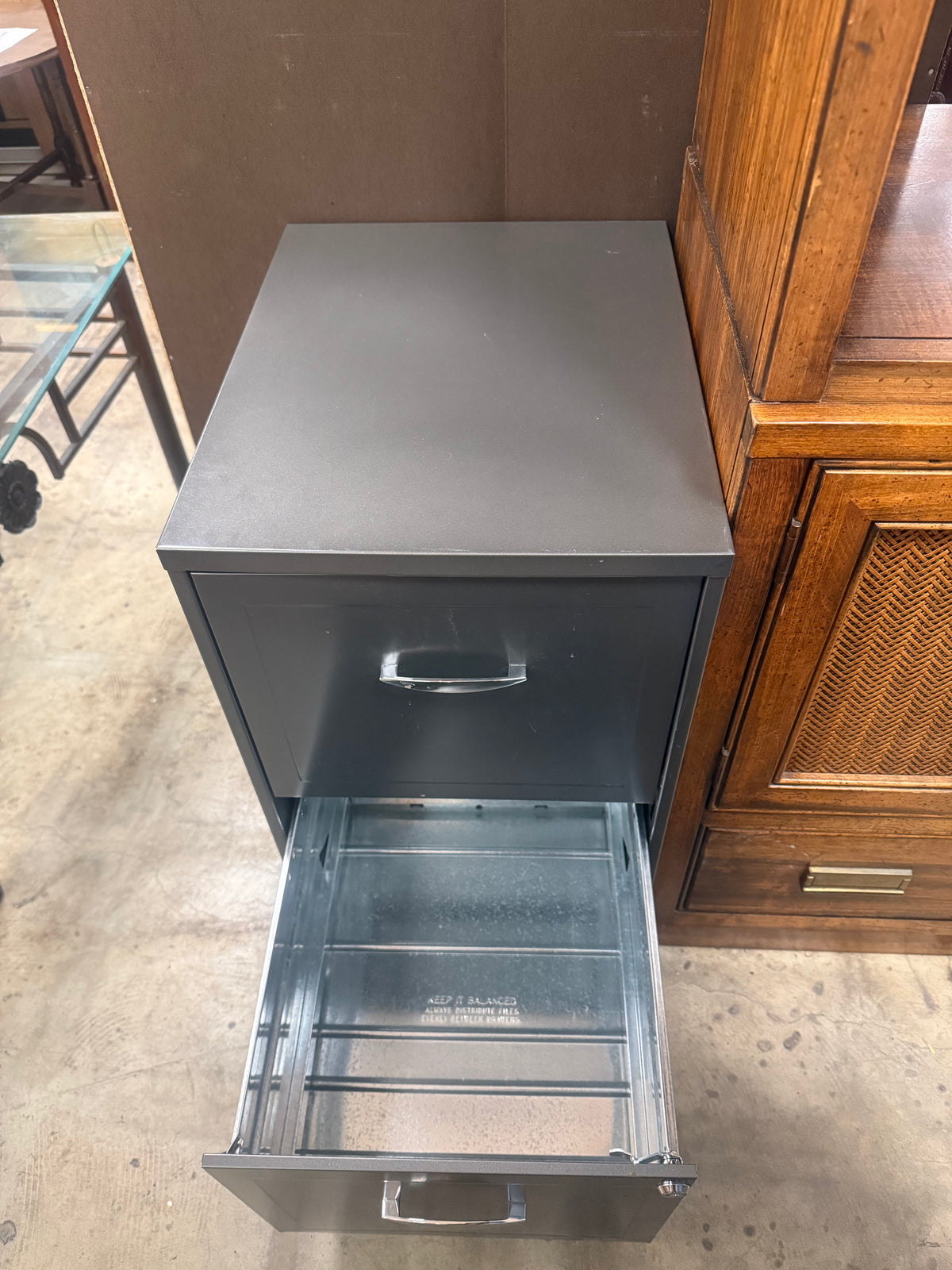 Dark Grey 2-Drawer Metal Vertical File Cabinet