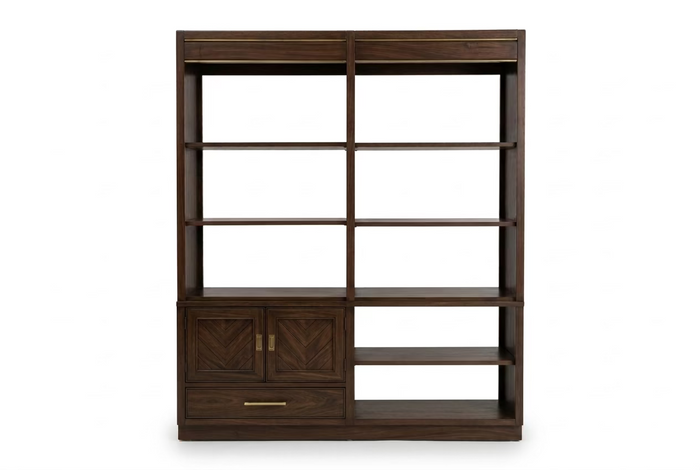 Large Multi-Section Wooden Modular Bookcase