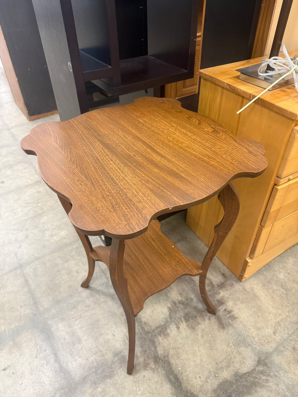 Antique Wooden Two-Tier Accent Table