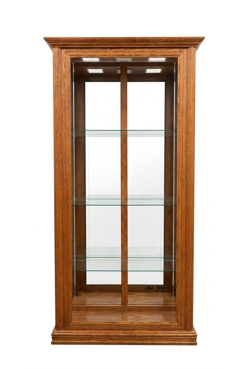 Light Wood Curio Display Cabinet