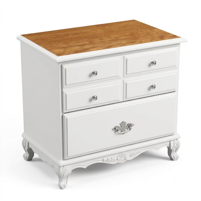 Small White-Painted Wooden Nightstand