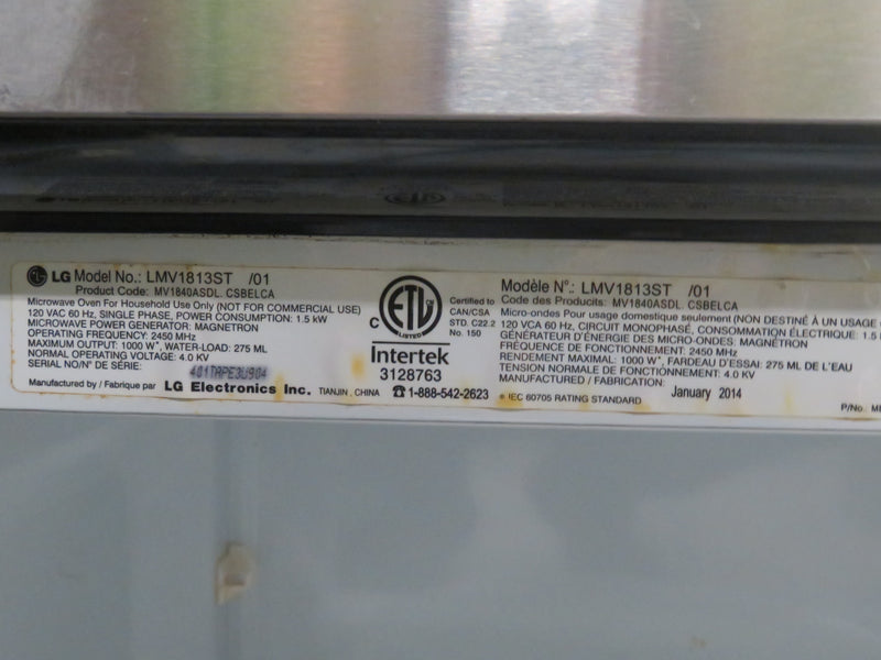 30'W LG Over The Range Microwave