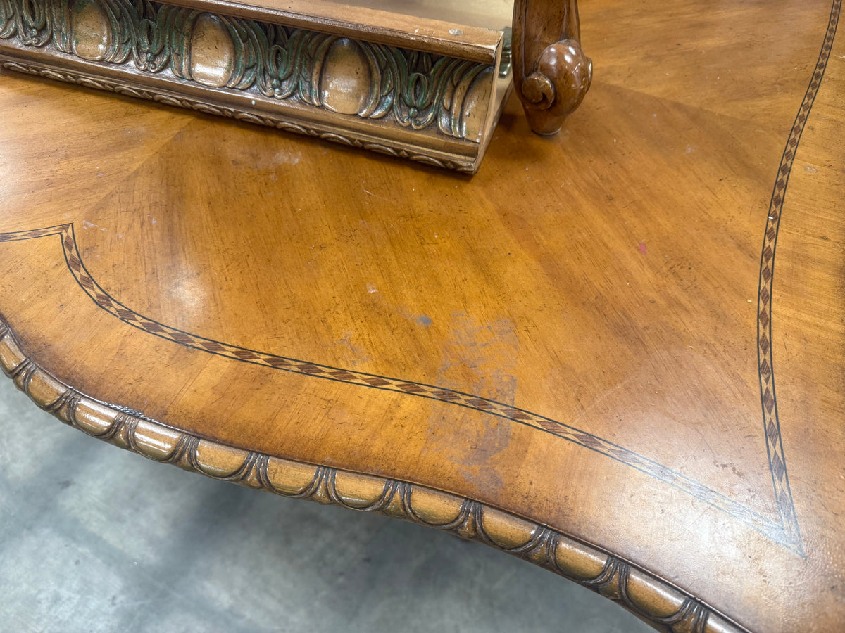 Caramel Brown Ornate Traditional Wooden Dining Set