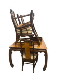Chinese Chippendale-Styled Wooden Dining Set