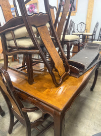 Chinese Chippendale-Styled Wooden Dining Set